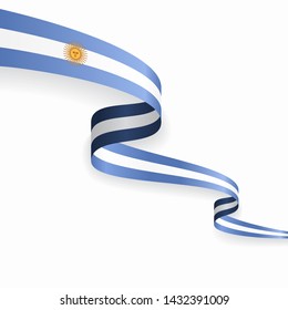 Argentinean flag wavy abstract background. Vector illustration.