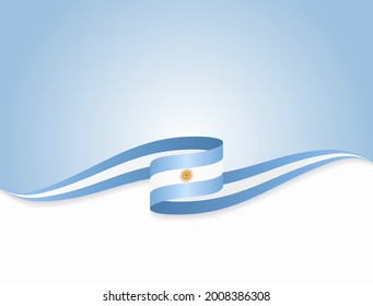 Bandera argentina ondeando fondo abstracto. Ilustración vectorial.