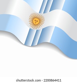 Argentinean flag wavy abstract background. Vector illustration.