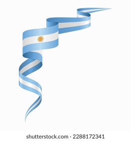 Argentinean flag wavy abstract background. Vector illustration.