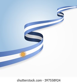Argentinean flag wavy abstract background. Vector illustration.