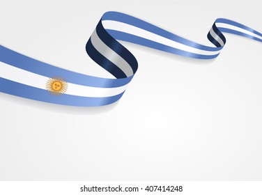 Argentinean flag wavy abstract background. Vector illustration.