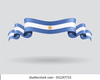 Argentinean flag wavy abstract background. Vector illustration.