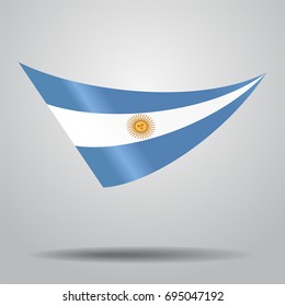 Argentinean flag wavy abstract background. Vector illustration.