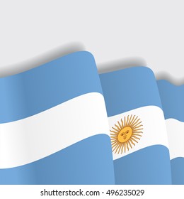 Argentinean waving Flag. Vector illustration.