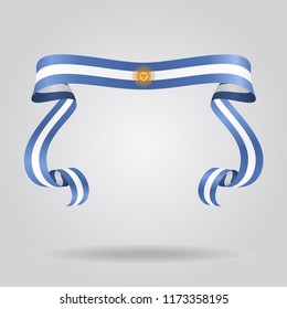 Argentinean wavy flag abstract background. Vector illustration.