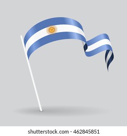 Argentinean wavy flag. Vector illustration.