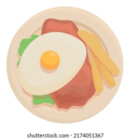 Argentinian egg food icon cartoon vector. South america. Culture landmark