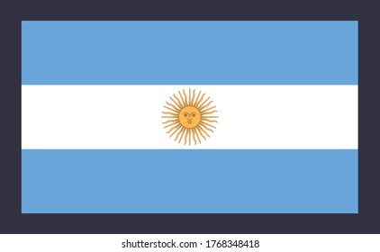 argentinische Flagge, Vektorgrafik. Nationales Symbol Argentiniens. 
