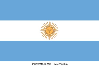 Argentinian flag vector. National symbol of Argentina. 