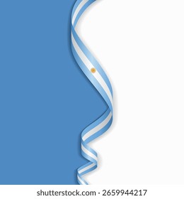 Layout de plano de fundo abstrato ondulado da bandeira argentina. Ilustração vetorial.