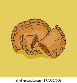 Argentinian, mexico empanadas illustrations vector design