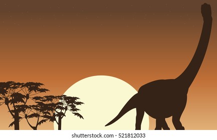 argentinosaurus beautiful scenery of silhouettes