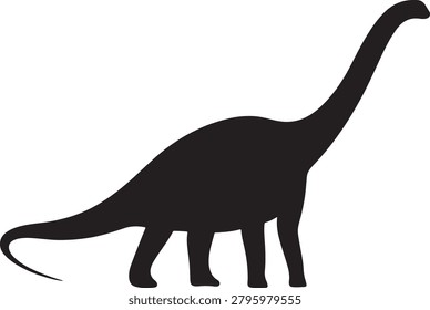 Argentinosaurus with Massive Frame and Long Neck silhouette vector