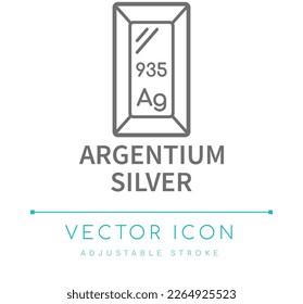 Argentium Silver Jewelry Vector Line Icon