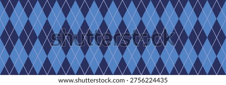 Argile sweater seamless pattern. Blue golf plaid. Checkered scottish background. Diamond print