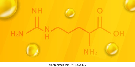 Arginine chemical formula. Arginine 3D Realistic chemical molecular structure