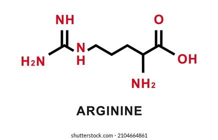 Arginine chemical formula. Arginine chemical molecular structure. Vector illustration