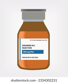 Arginine HCL Injection, IM or IV infusion, vial bottle