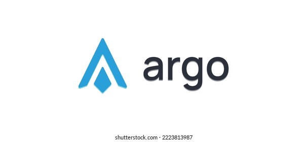 Argo Cryptowährung USDA Token Coin, Kryptowährung Logo auf isoliertem Hintergrund mit Text.