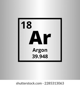 Argon Ar periodic table of elements vector