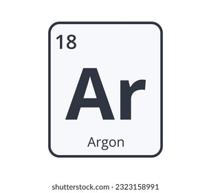 Argon Chemical Element Graphic for Science Designs.
