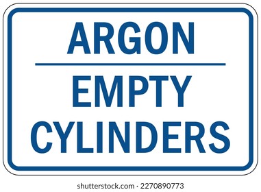 Argon chemical hazard sign and labels