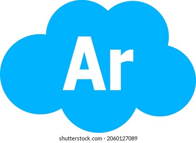 Ilustración vectorial de la nube de argón. Un diseño de ilustración plana del icono de la Nube Argónica sobre un fondo blanco.