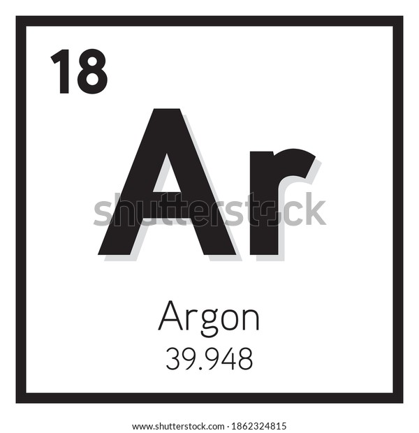 Argon Element Vector Icon Periodic Table Stock Vector (Royalty Free ...