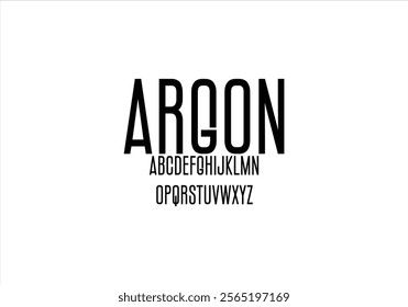 Argon font for logo and headline. Isolated vector typeset