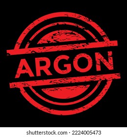 argon gas rubber stamp, red color, vector illustration 
