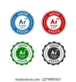 argon icon set. vector illustration in 4 colors options for web design