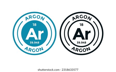 ARGON logo badge design. this is chemical element of periodic table symbol. Suitable for business, technology, molecule, atomic symbol 