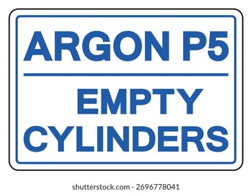 Argon P5 Empty Cylinders Symbol Sign ,Vector Illustration, Isolate On White Background Label. EPS10