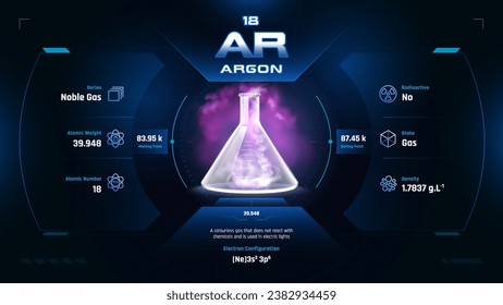 Argon Parodic Table Element 18-Fascinating Facts and Valuable Insights-Infographic vector illustration design