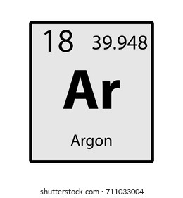 Argon periodic table element gray icon on white background vector