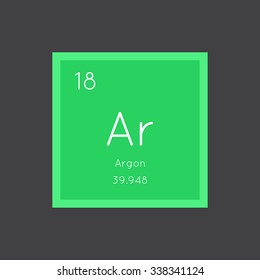 Argon simple style tile icon. Chemical element of periodic table. Vector illustration EPS8