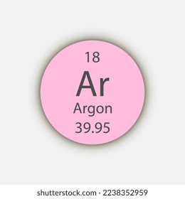 Argon symbol. Chemical element of the periodic table. Vector illustration.