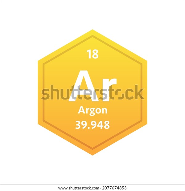 Argon symbol. Chemical element of the\
periodic table. Vector stock\
illustration