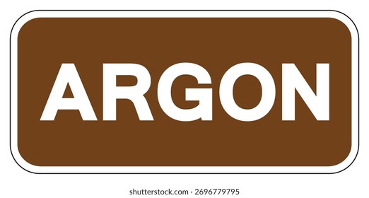 Símbolo de árgon, Ilustração de vetor, Isolar no Rótulo de Plano de Fundo Branco. EPS10