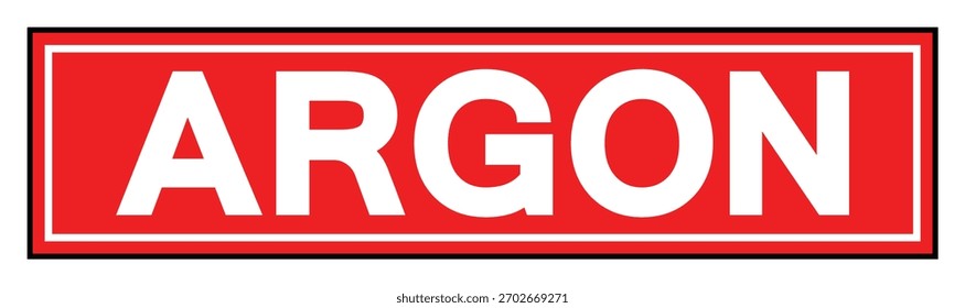 Símbolo de árgon, Ilustração de vetor, Isolar no Rótulo de Plano de Fundo Branco. EPS10