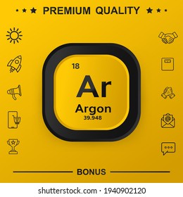 Argon symbol with yellow button
