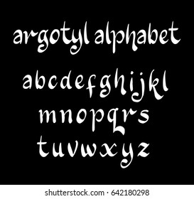 Argotyl vector alphabet lowercase characters. Good use for logotype, cover title, poster title, letterhead, body text, or any design you want. Easy to use, edit or change color. 