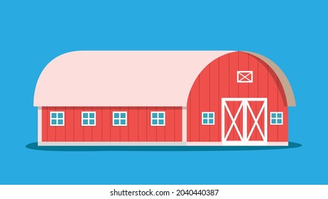 Argriculture barn isolated background vector illustration.Farm building with blue background