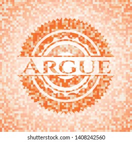 Argue abstract orange mosaic emblem