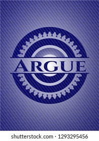 Argue badge with jean texture