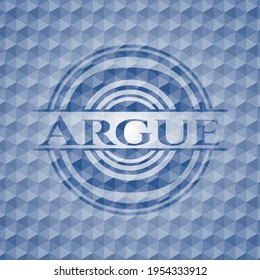 Argue blue badge with geometric pattern background. Vector Illustration. Detailed. 