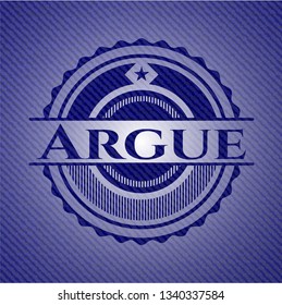 Argue emblem with jean background