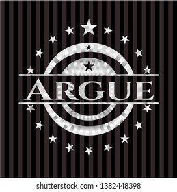 Argue silver emblem. Vector Illustration. Mosaic.