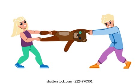 arguing kid vector. child, family, girl young, boy quarrel, children anger, conflict upset, fight arguing kid character. people flat cartoon illustration